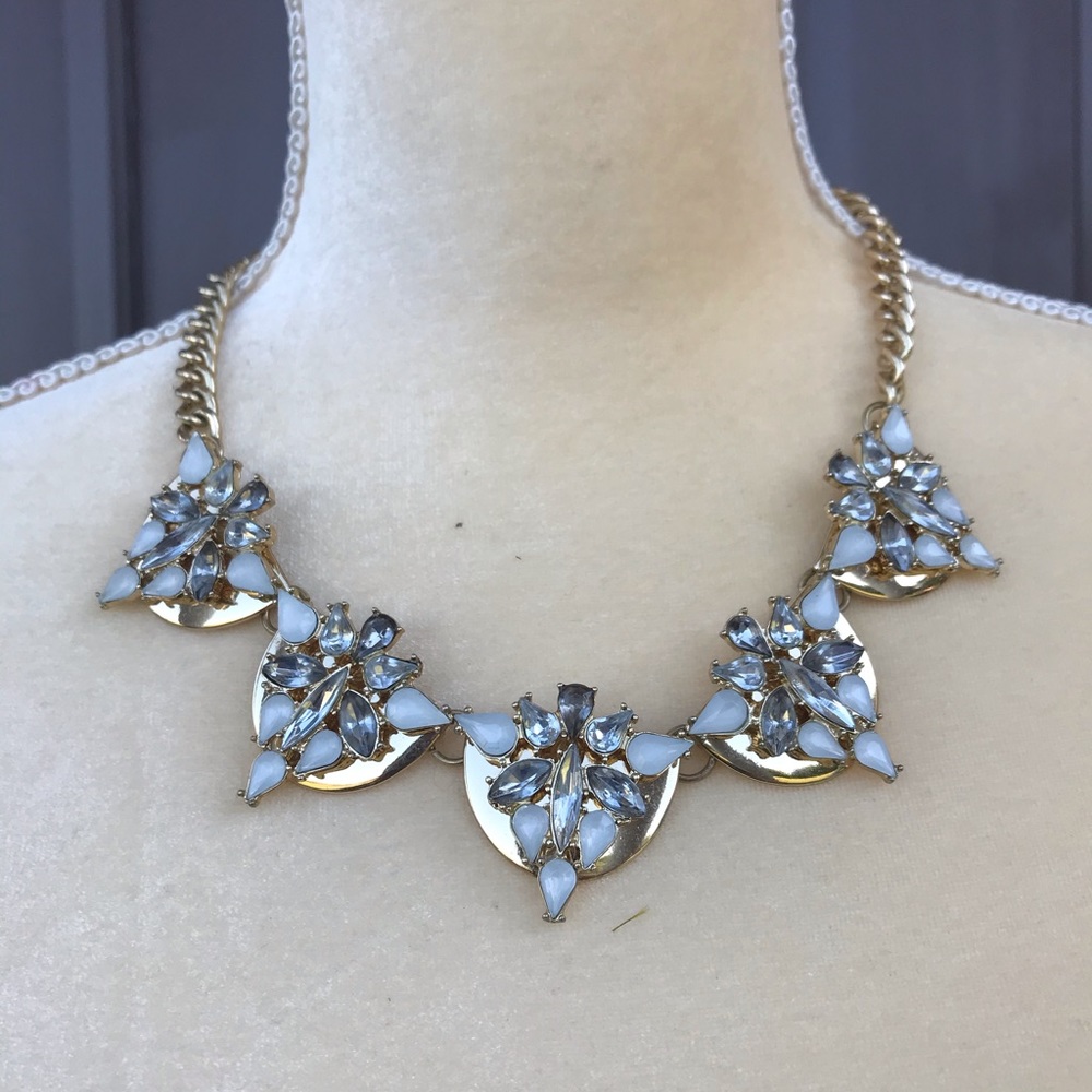 Women’s Gold Necklace W/ White Stones - Picture 2 of 8